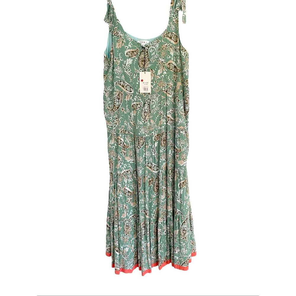 THML Fit & Flare Floral Tiered Sleeveless Maxi Dress Sz M